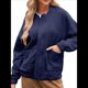 thumbnail image 1 of Chaquetas para Mujer, Moda de Otoño, Bonitos Abrigos de Jacquard, Chaquetas con Cremallera, Elegantes e Informales. Azul Marino M, 1 of 9