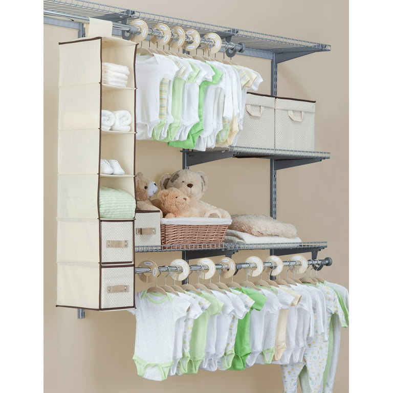 Detachable Baby Nursery Storage, Yecaye 6-Tier Over the Door Bathroom  Organizer, Hanging Closet Organizers and Storage for Baby Stuff, Grey