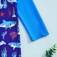 thumbnail image 6 of ZHOGXU Kids Baby Boys Swimwear Long Sleeves Cartoon Printed Zipper Sun Protection Comfortable Stylish Swimsuit Beachwear With Swim Cap For Beach Pool,Blue,5-6 Years, 6 of 9