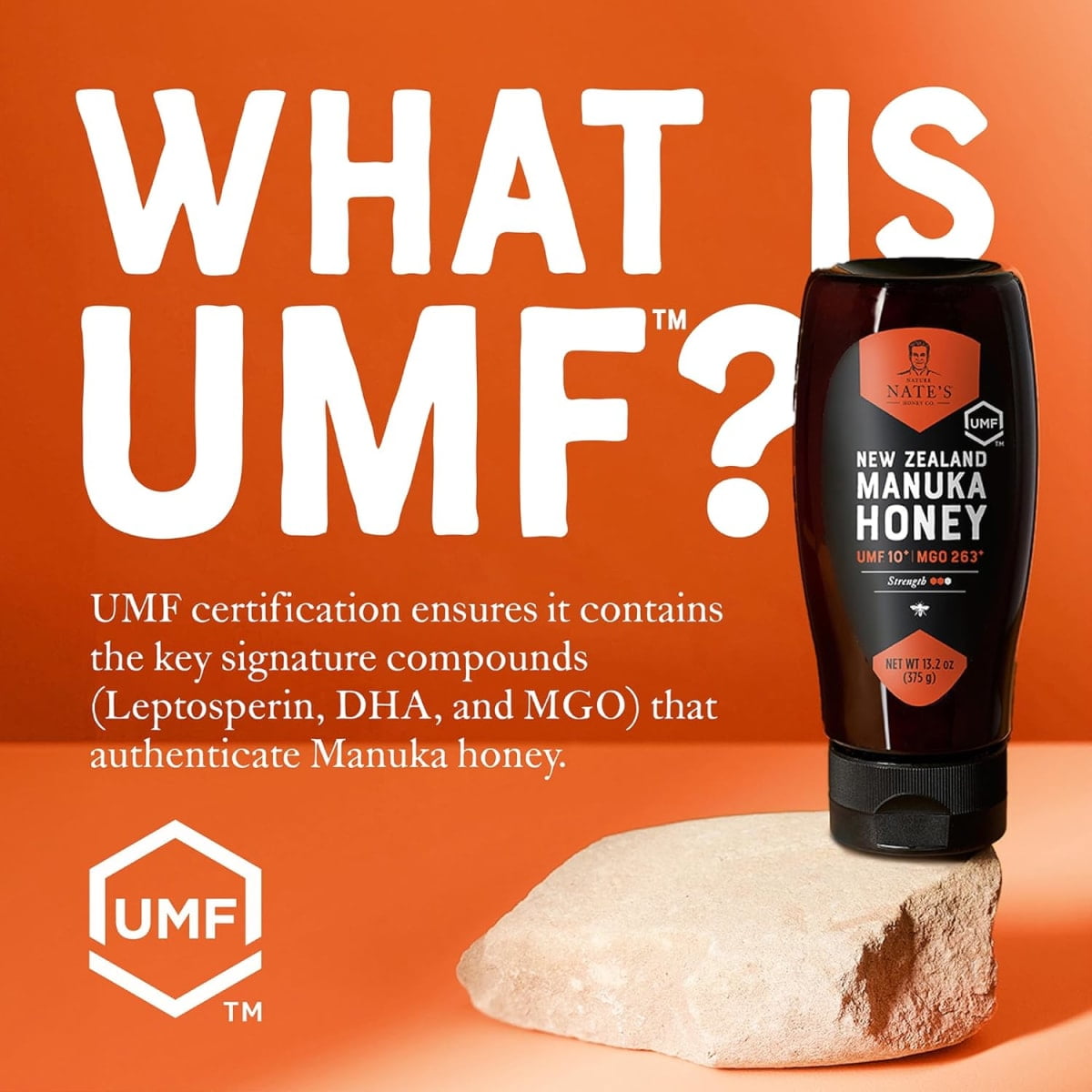 Nate's New Zealand Manuka Honey: Raw, UMF 5+, and MGO 83+ - 13.2 oz Gluten-Free Honey