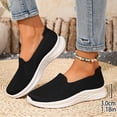 thumbnail image 3 of HEWUQI Womens Knit Walking Shoes 2026 Comfortable Summer Arch Support Slip on Loafers Width Orthopedic Casual Backless Flat Sneakers Black Size 7, 3 of 5