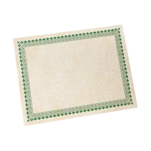 Gartner Studios - Ivory, green border - Letter A Size (8.5 in x 11 in) 100 sheet(s) certificate paper