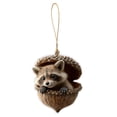thumbnail image 5 of Pine Cone Animal Ornament, Woodland Acorn Forest Animal for Christmas Tree Decoration, 2D Acrylic Sleeping Animals Decor for Holiday Keepsake Gifts (3, Brown Raccoon), 5 of 5