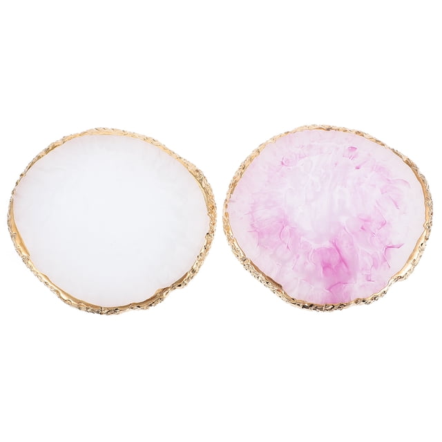 Miangastore Compact Resin Nail Art Palette for Mixing Colors with Assorted Bright Designs 2 Pieces