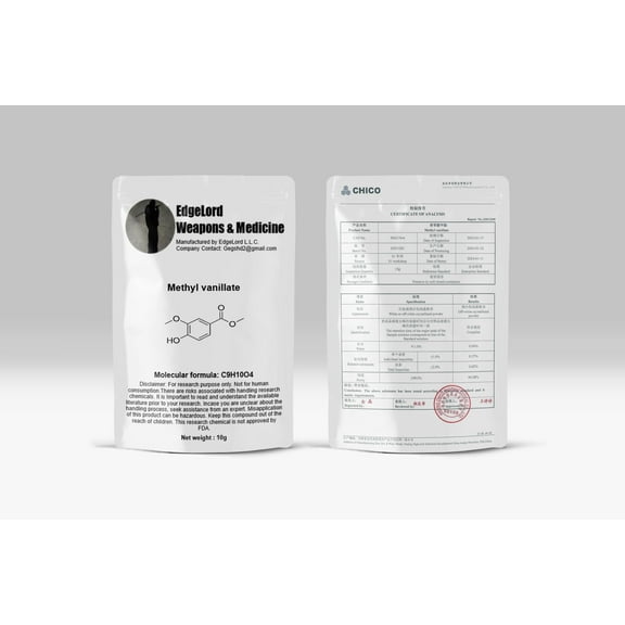 Methyl Vanillate, Research Chemical Isolate By EdgeLord, 10 gram pack