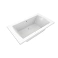 thumbnail image 1 of 72 x 42 in. Contemporary Rectangular Acrylic Drop-In Bath Tub with Center Drain, White, 1 of 1
