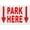 Warning Sign 4, variant on Park Here Sign with Arrows 8"x12" - Aluminum Tin Warning for Home Outdoor Garden, Weatherproof Directional Decor for Parking