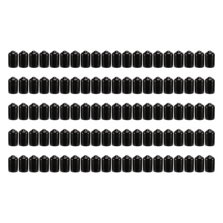 

100Pcs Rubber End Caps 9.5Mm ID PVC Round Tube Bolt Cap Cover Screw Thread Protectors Black