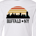 thumbnail image 4 of Inktastic Buffalo New York Skyline Retro Long Sleeve Youth T-Shirt, 4 of 5
