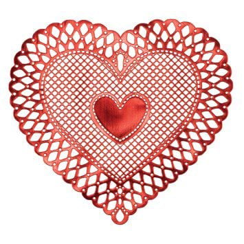 Valentine's Day Lace Pink Heart Cotton Fringe Single Placemat 