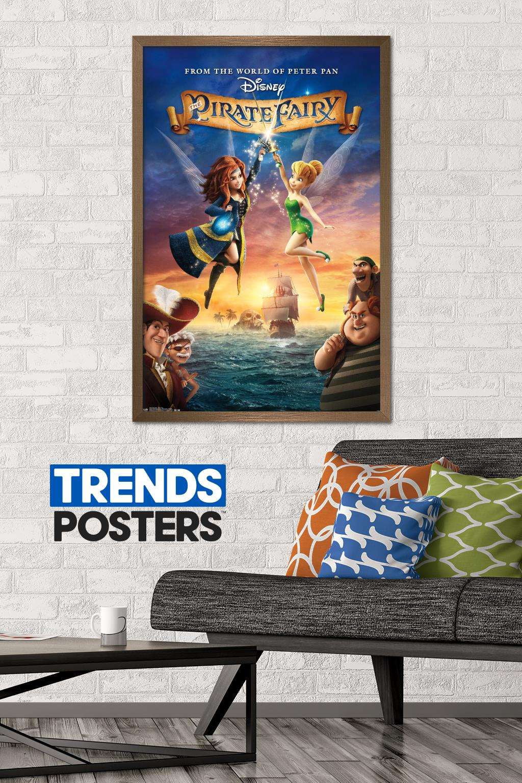 Disney Tinker Bell - Pirate Fairy Wall Poster, 22.375" x 34", Framed