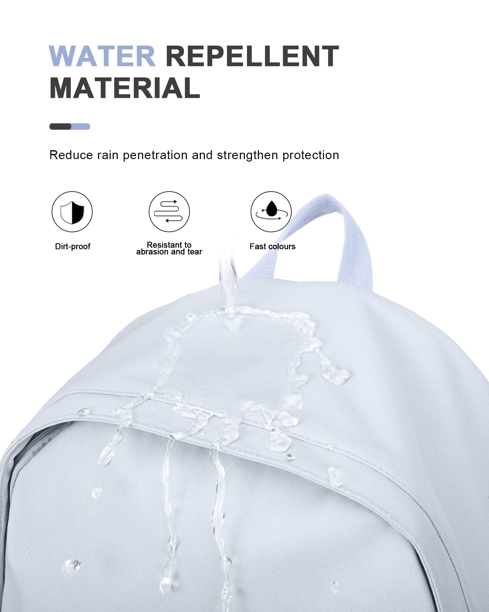 Plain white top school bags