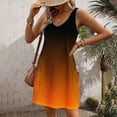 thumbnail image 3 of Hvot&aat Women 2025 Summer Gradient V Neck Tank Dresses Loose Beach Cover Up Sundress Casual Sleeveless Mini Dress with Pockets, 3 of 5