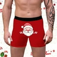 thumbnail image 2 of Christmas Underwear for Men Hilarious No Fly Christmas Themed Shorts Snowman Reindeer Graphic Holiday Shorts Men Lingerie, B04 Red, Size XXL, 2 of 4