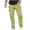 Army Green, variant on Men Summer Casual Lightweight Cargo Pants Multiple Pockets Outdoor Straight Type Fitness Pants Solid Color Elastic Waist Tie Work Trousers