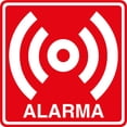 thumbnail image 1 of Señalamiento de seguridad y protección civil: "Alarma", rojo y blanco. Plástico estireno calibre 40, para interiores y exteriores. Medidas: 20x 20 cm. Señalética, Letrero, Señal cuadrada informativa., 1 of 3