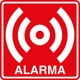 thumbnail image 1 of Señalamiento de seguridad y protección civil: "Alarma", rojo y blanco. Plástico estireno calibre 40, para interiores y exteriores. Medidas: 20x 20 cm. Señalética, Letrero, Señal cuadrada informativa., 1 of 3