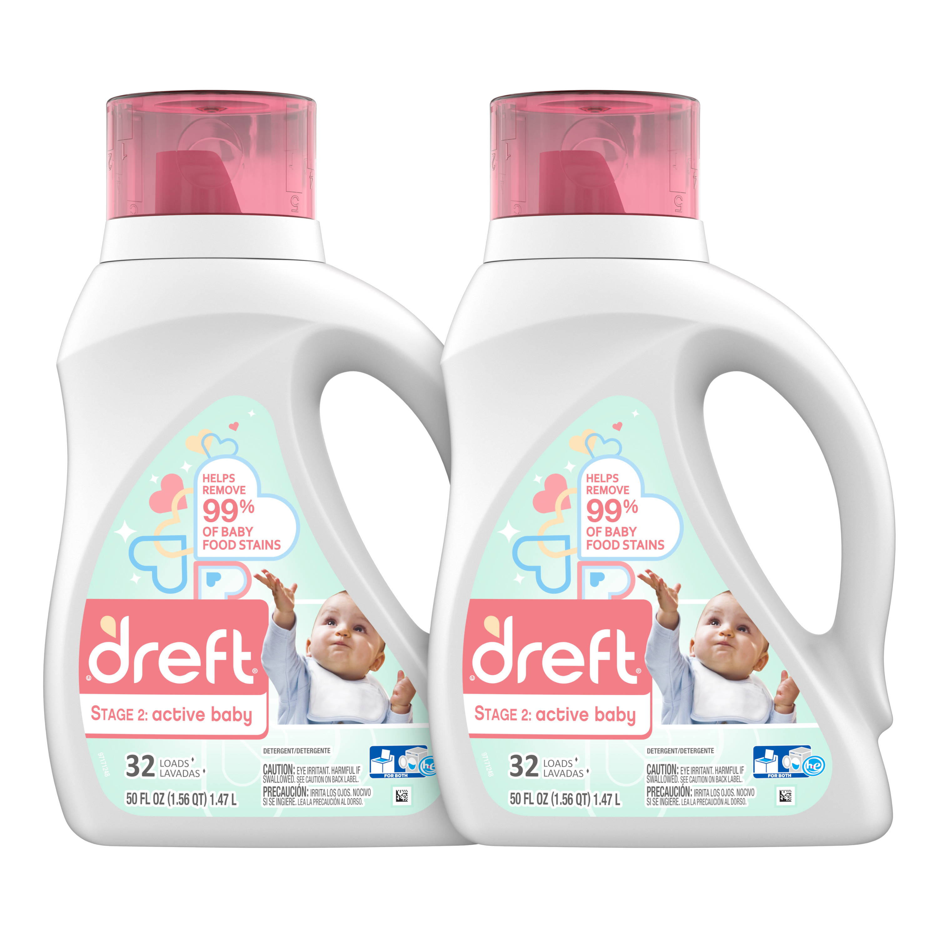 Dreft Active Baby 64 Loads Liquid Laundry Detergent 100 Fl Oz 