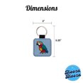thumbnail image 5 of Parrot Bird Colorful Faux Leather Square Keychain, 5 of 7