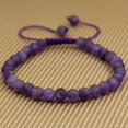 thumbnail image 2 of Bracelet Ajustable Unisexe en Perles Rondes de 6 mm en Améthyste Mate Naturelle de Qualité A 7 Pouces, 2 of 3