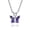 Purple, variant on Bling Jewelry Womens Mini Purple CZ Butterfly Pendant Necklace Rose Gold Sterling Silver for Teens