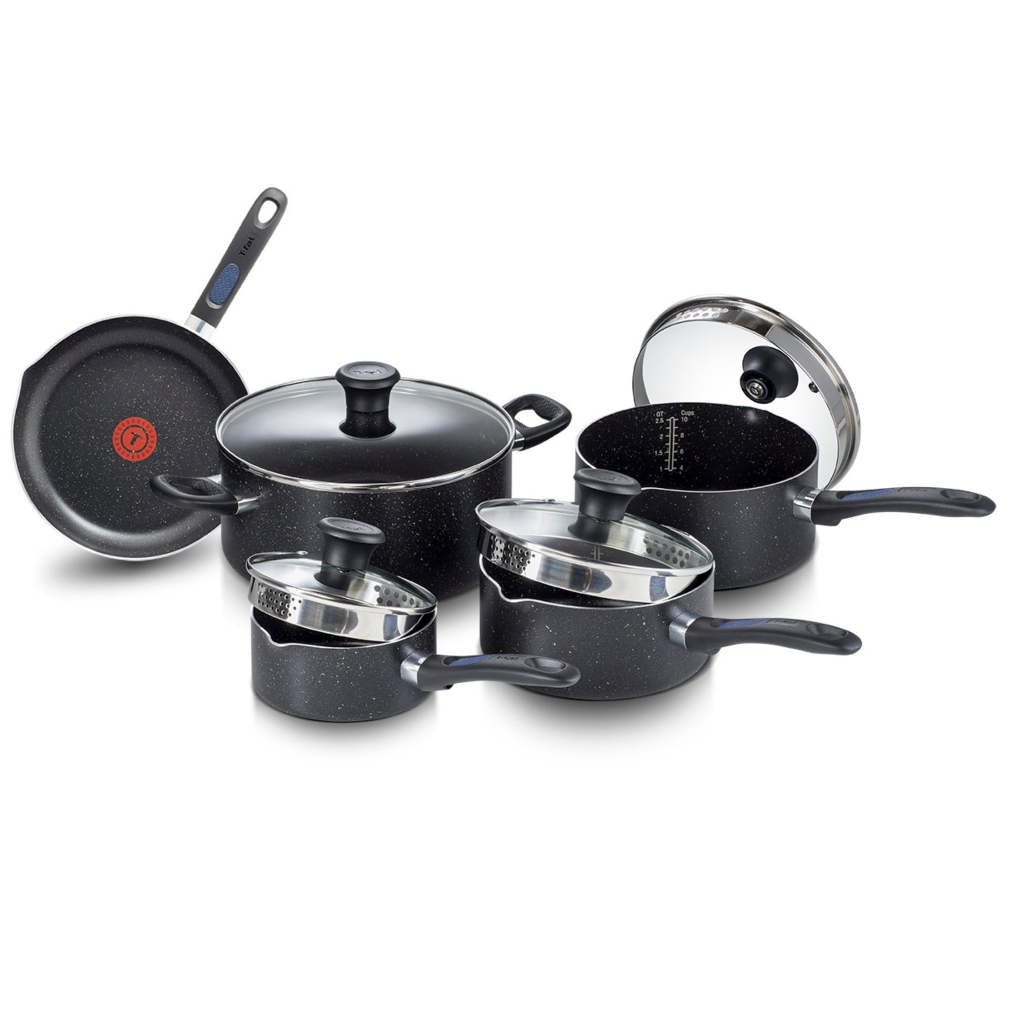 T-fal Signature 9 Piece Set, Pots and Pans, Non-Stick Cookware