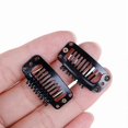 thumbnail image 4 of 10/100 Toupee wig clips snap clips w/ rubber back hair extension black 9 teeth, 4 of 4