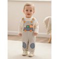 thumbnail image 4 of BemeyourBBs Baby Boy's Fall Sets Long Sleeve Romper Pumpkin Striped Overalls, 4 of 9