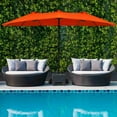 thumbnail image 4 of Costway 15Ft Patio Double-Sided Solar LED Market Umbrella Crank Base Orange, 4 of 9
