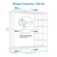 thumbnail image 7 of VIPEK X2 Expandable Closet Rack, Adjustable Wardrobe System (3'3"-4'8" Width) with 2 Shelves & Hanger Rods, 760LB Capacity Storage Organizer, White, 7 of 7