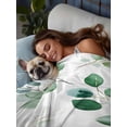 thumbnail image 6 of Twin Size Flat Sheet Only, Eucalyptus Leaves Soft Brushed Microfiber Bed Sheets, Spring Botanical Pastoral Green Hotel Quality Breathable Bedding Top Sheet, Easy Care, 66"x96", 6 of 9