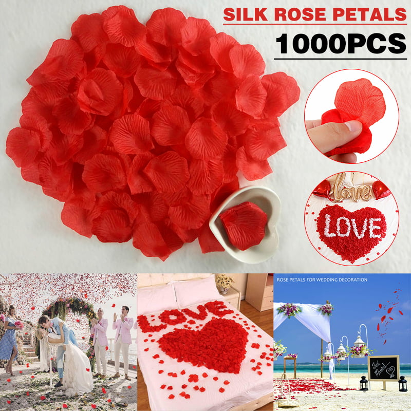 100-1000pcs Silk Rose Petals Flower Engagement Wedding Table Confetti Decor 