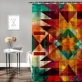 thumbnail image 2 of Orinice Geometric Abstract Art Bathroom Decor Set with Hooks, Colorful Luxurious Graphic Print Polyester Fabric Shower Curtain Set, 100% Polyester Fabric Shower Curtain Set 60x72, 2 of 7