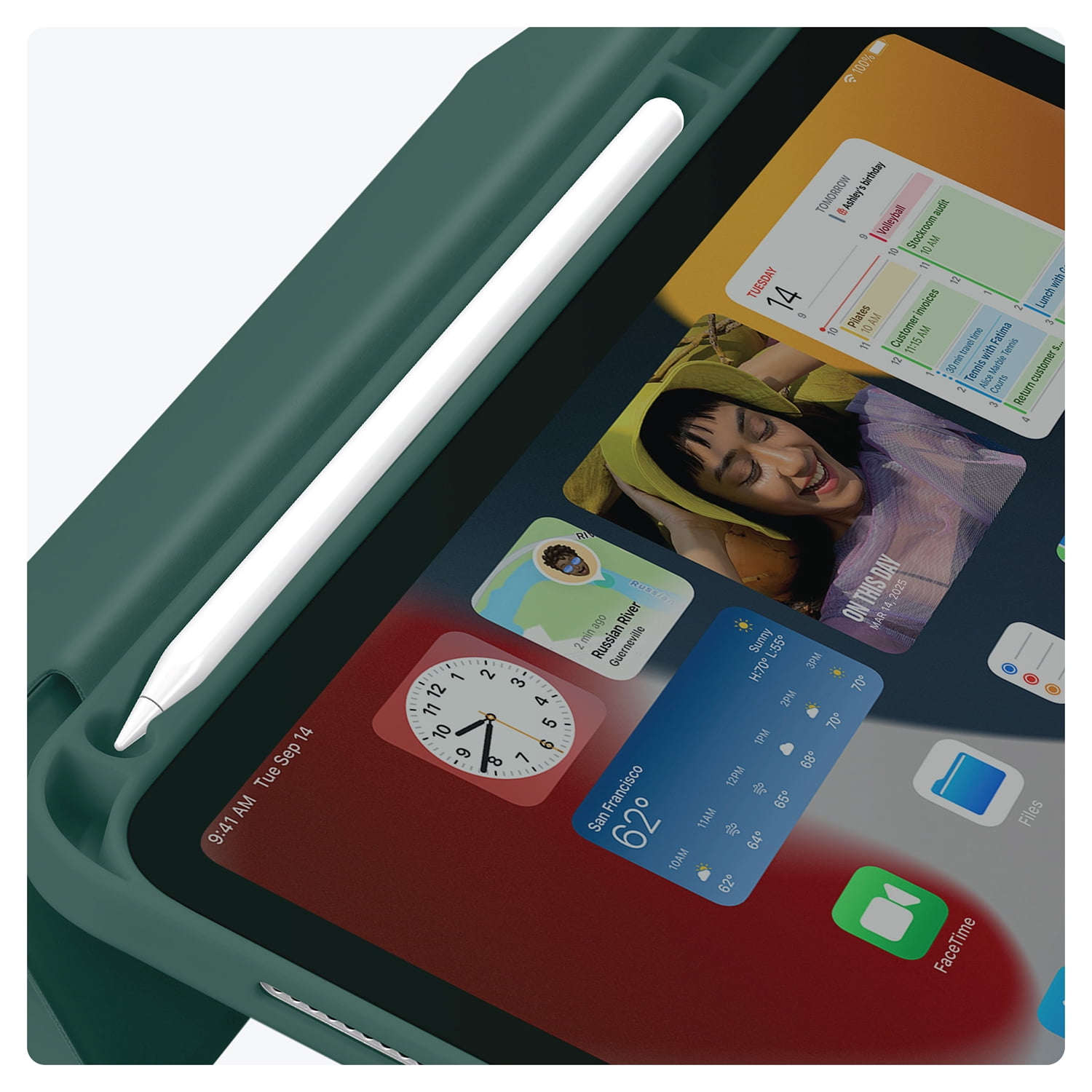 Vena For Apple iPad A16 Case, iPad 10th Generation Case Trifold Stand, iPad 11th Generation Case Pencil Holder, Slim Stand Protective Cover, Green