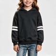thumbnail image 6 of Vmberlty Hoodies for Girls 2-14 Years Old, Striped Sleeve Pullover Hoodie with Kangaroo Pocket, Loose Drop Shoulder Kids Casual Sport Sweatshirts, 6 of 6