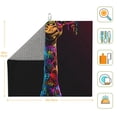 thumbnail image 3 of Vsdgher Neon Psychedelic Giraffe Print Dish Drying Mat, Kitchen Counter Mat, Dish Drying Pad for Dishes, Utensils, Pots and Pans,16" x 18", 3 of 8
