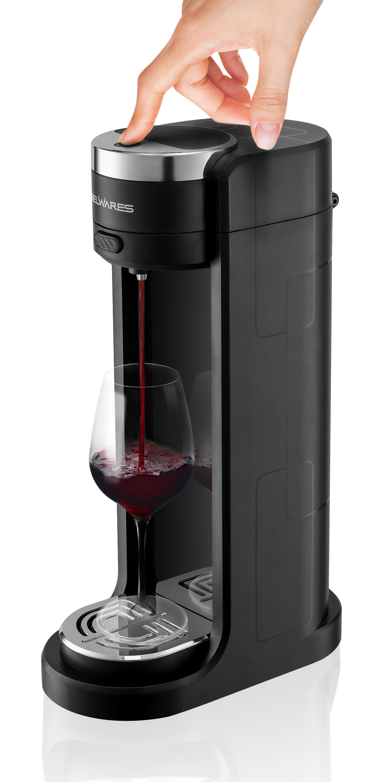 Electric Wine Aerator Dispenser Oxidizes, Decants, and Pours Red and