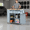 Blue, variant on Homy Casa Rolling Garage Storage Cabinet, 52.7" Mobile Utility Workbench with Drawers and Doors