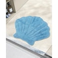 thumbnail image 4 of Better Trends Seashell Bath Rug 100% Cotton Cute Beach Theme Bathroom Mat, Soft & Absorbent, Reversible, Washable Mat, Blue Sea Decor for Kids & Home, 4 of 4