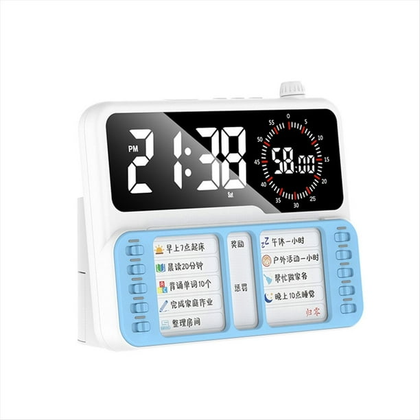 Temporizador Visual para Niños, Adultos y Niños Pequeños. Temporizador de Tareas con Tablero de Planificación. Reloj de Cuenta Regresiva para la Gestión del Tiempo. Azul.