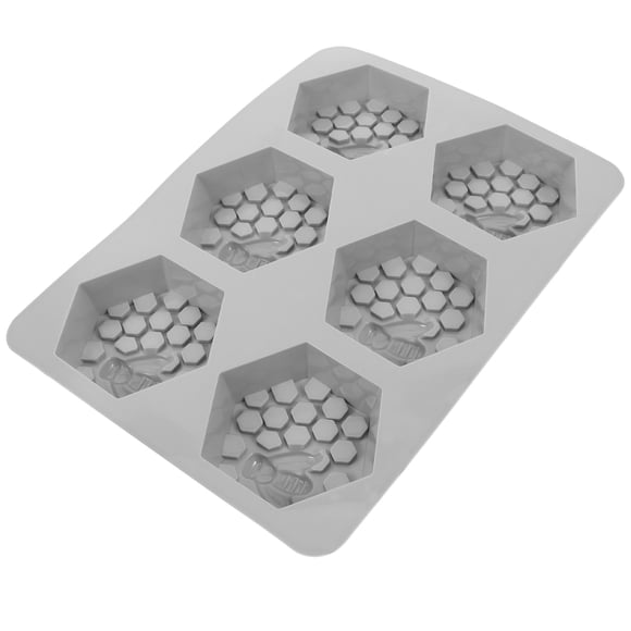 Molde de silicona con 6 cavidades para jabón, panal de abeja 3D, para hornear pasteles, galletas, chocolate, cubitos de hielo