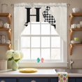 thumbnail image 3 of Happy Easter Swag Valances for Kitchen Window, Home Black Buffalo Plaid Rabbit Bowknot Linen Texture Small Swag Valances Rod Pocket Curtain Drapes Window Treatment for Bedroom Bathroom, 56x36 Inch, 3 of 9