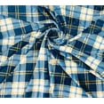 thumbnail image 5 of Teal Plaid Farmhouse Throw Blanket: Soft Blue Cream Brown Plaid Design Accent for Sofa Couch Chair Bed Dorm, 5 of 6