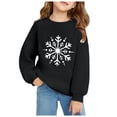 thumbnail image 2 of Mrzhqd Toddler Girls Hoodies Sweatshirts Size 18-24 Months Christmas Snowflake Printed Warm Crewneck Sweatershirt For Christmas Kids Pullover Long Sleeve Long Sleeve Cute Print Girl Tops Black, 2 of 3