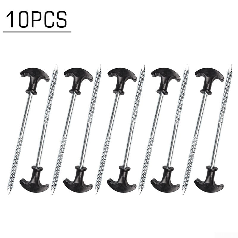 10x HEAVY DUTY GALVANISED STEEL TENT PEGS METAL CAMPING HIGH QUALITY 