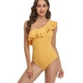 thumbnail image 3 of Vedolay Swimsuit Women One Piece Swimsuit Halter Plunge V Neck Swimwear Hollow Out Bathing Suit,Yellow XL, 3 of 5