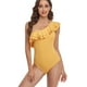 thumbnail image 4 of Gibobby Trajes de Baño Mujer Completos Traje de baño de mujer Frente sobre trajes de baño Trajes de baño huecos Monokinis(Amarillo,CH), 4 of 5
