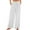 White, variant on BLVB Women Cotton Linen Pants Summer Casual Loose Wide Leg Palazzo Pants Drawstring High Waist Flowy Beach Trousers with Pockets
