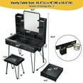 thumbnail image 4 of TC-Homeny Makeup Vanity Table with Charging Station & Compartment Storage Drawers, Visible Glass Desktop & Stool Set, Black, 4 of 9