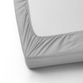 thumbnail image 3 of Violet Linen Premium Ultimate Percale, Luxury Ultra Soft Brushed Polyester Cotton, Extra Soft and Comfortable, Silver, Twin, Luxurious, Fitted Sheet, 3 of 8
